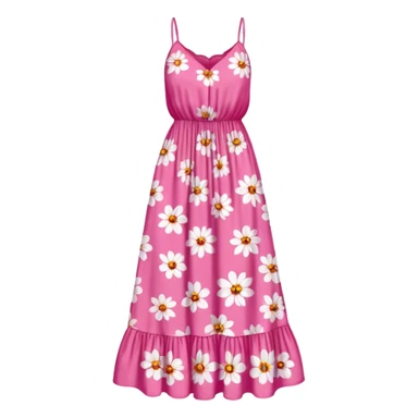 pink summer floral sundress maxi sticker