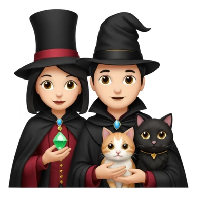 magician couple and th@ClashOfClansShopNo1eir pet cat sticker