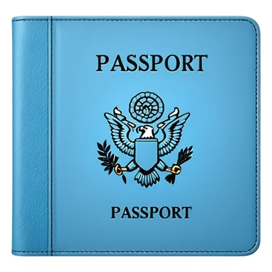 light blue passport sticker