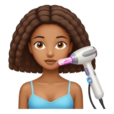 black girl receiving laser hair removal sticker