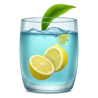 clear water with lemon in glass sticker