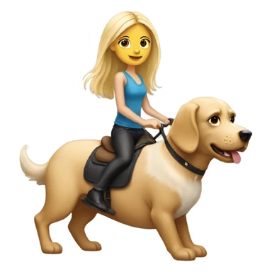 Blonde hair girl riding a dog sticker