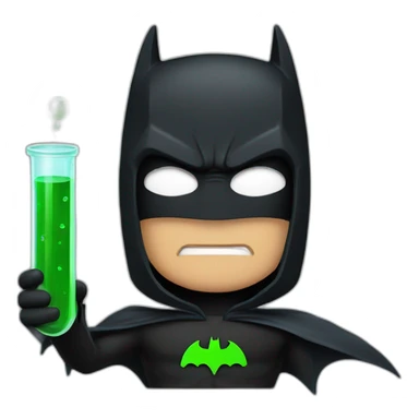 batman with green test tube in hands sticker