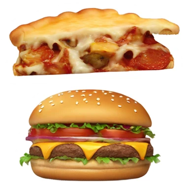 Pizza and a burger takeaway sticker