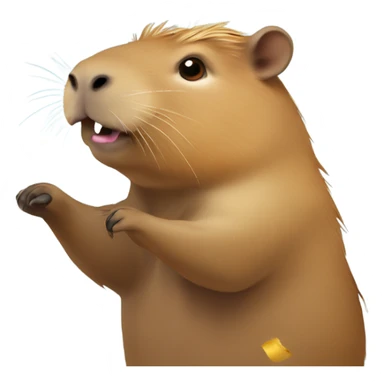 Capybara throwing confetti sticker