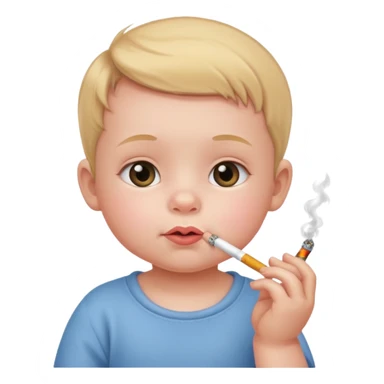 Baby smoking a cigarette sticker