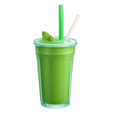 Green smoothie with glass straw sticker