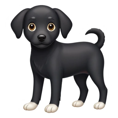 smooth coat Black dog white toes and white tip of tail sticker