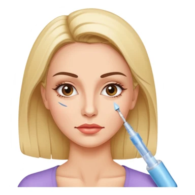 Woman taking a botox only one injection in the face sticker