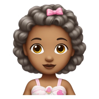 white newborn in a dress with a barbie logo sticker