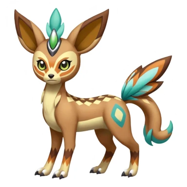 Tribal Colorful Exotic Fionbri-Falvie-Vernid-Meloetta-Pokémon-Fakémon-Digimon-Spectrobe-hybrid-fusion, full body sticker