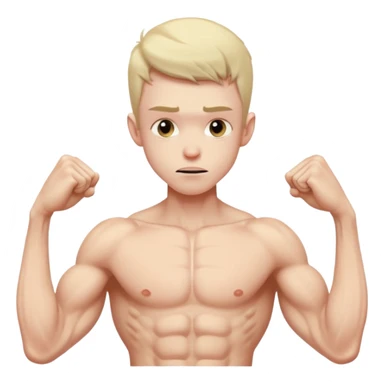 A skinny guy imagines himself getting stronger. sticker