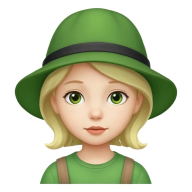 girl kid Character with Green Hats sticker