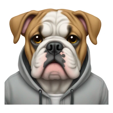 English bulldog wearing a hoodie ￼ sticker