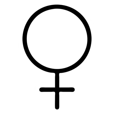 feminine icon, stylized silhouette, clean, professional, gender symbol inspired sticker