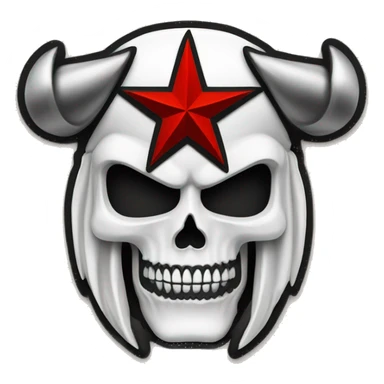 White detailed Texas tech raider symbol red black warrior skull sticker