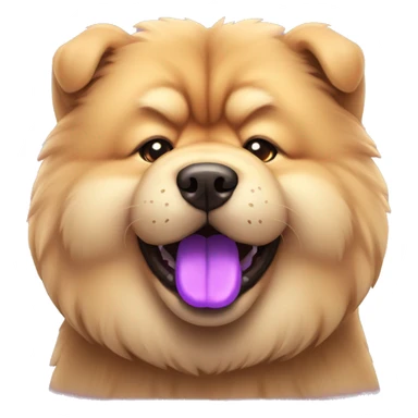 Chow chow dog with purple tongue sticker