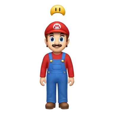 Mario character with red long sleeve shirt and blue overalls sticker
