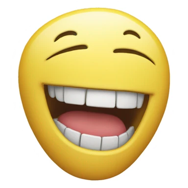 Smiling emoji with yellow bone in its mouth  sticker