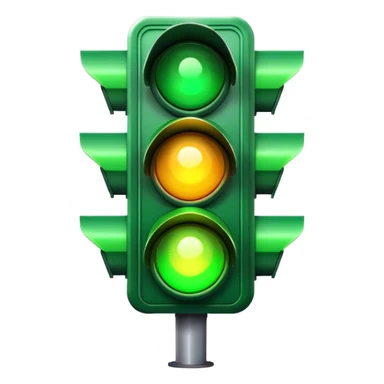 green traffic light stoplight with illuminated green light sticker