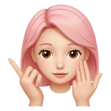 blushing with fingers sticker