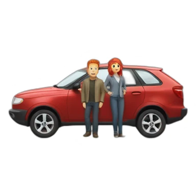 Car with a man with red hair sticker
