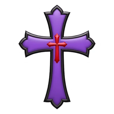 Gothic black and red and purple cross with white laces sticker