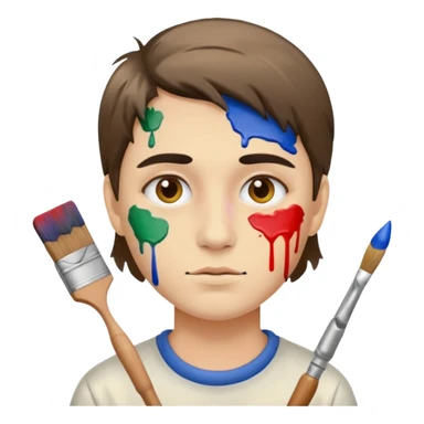 Painter with Paint Stained Face sticker