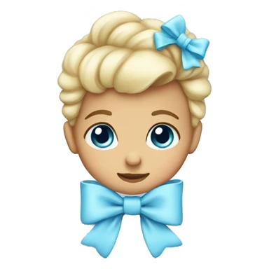 Baby blue bow sticker