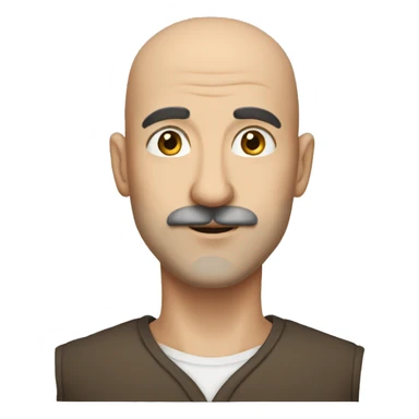 Tall Bald Turkish Man with fair skin and brown mustache sticker
