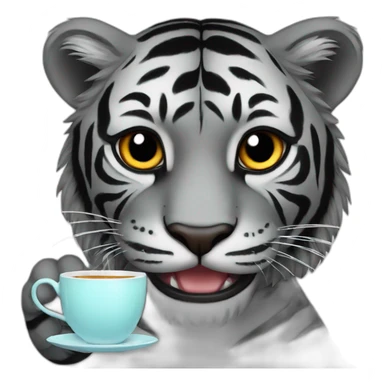black Tiger drinks tea sticker