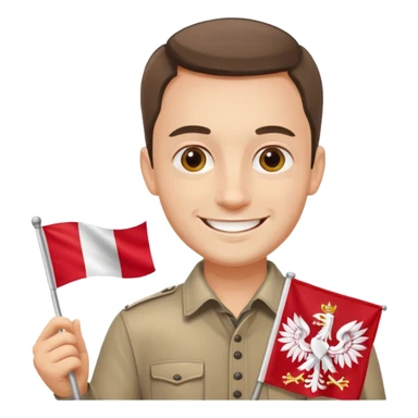 polish man with flag sticker