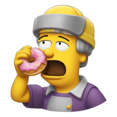 Homer simpsone qui mange un donut sticker