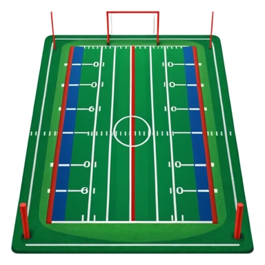 
American football goal field in blue (#00A3E0) and red (#F9423A)  sticker
