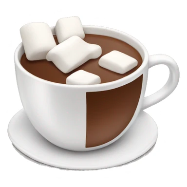 hot cup of hot chocolate with marshmallows  sticker