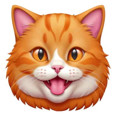 Cute Orange cat sticking out tounge sticker