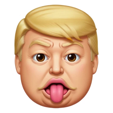 Trump with his super duper fat tongue out sticker