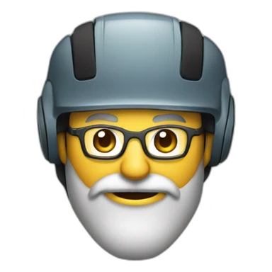Un visage d’un homme châtain avec une barbe bien taillée des lunettes de vue, coiffé en arrière et un casque de gamer sticker