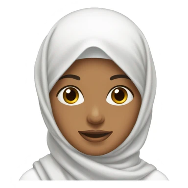 Muslim woman wearing a white headscarf. sticker