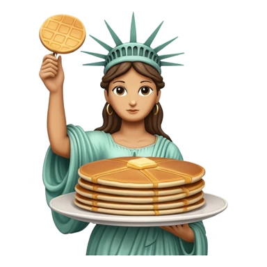 Statue of Liberty holding a stack of pancakes sticker