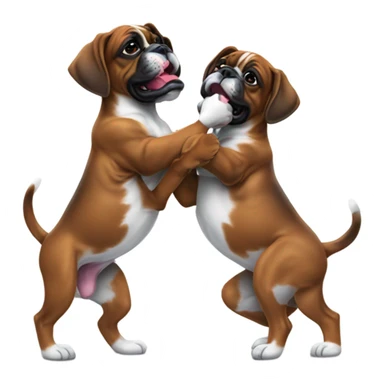 2 brindle boxer puppies playing football in football pads sticker