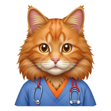 Maine Coon Cat wearing scrubs sticker