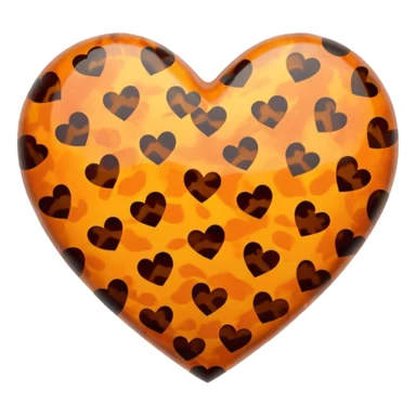 Tortoiseshell pattern heart sticker