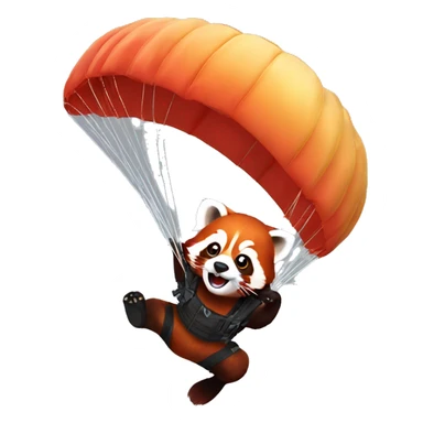 red panda parachuting sticker