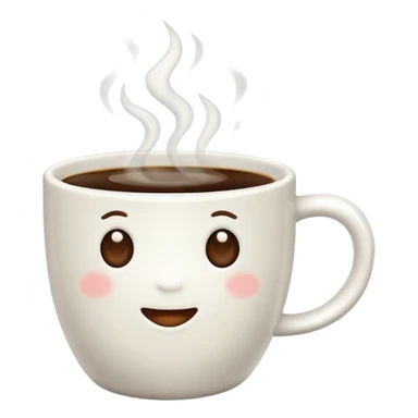 an adorable white cup of coffee sticker