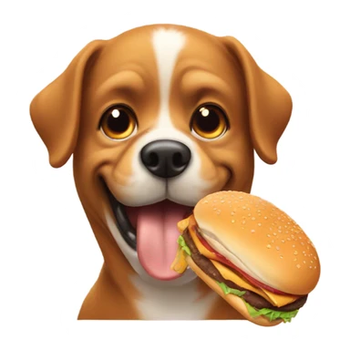 dog eating burger sticker