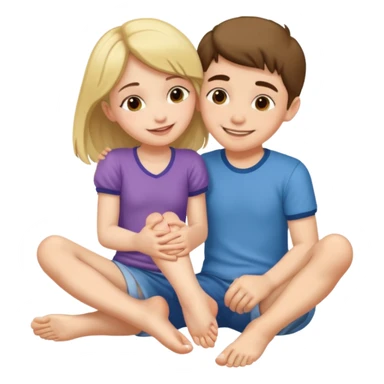 Boy kising girl feet sticker