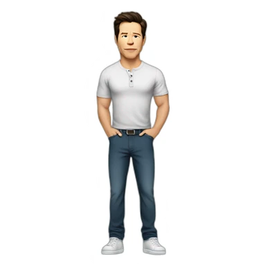mark wahlberg cartoon wearing henley sticker