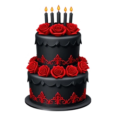 Gothic black and red Birthday cake sticker