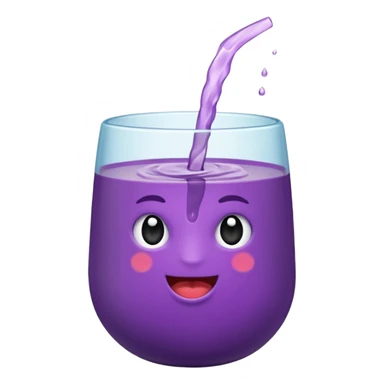 vaso de plumavit con liquido morado chorreando sticker